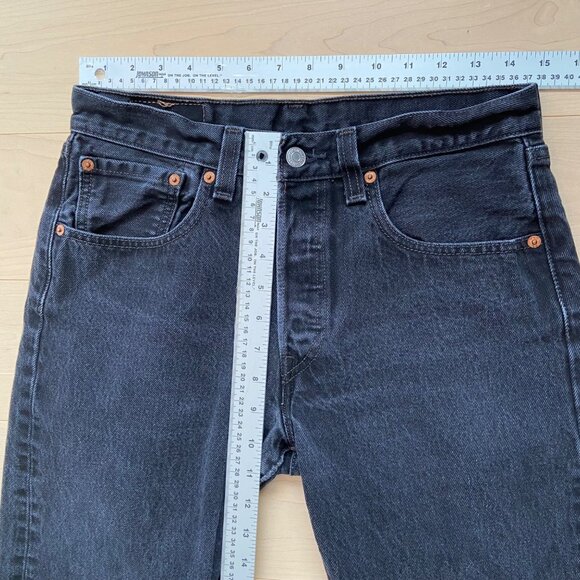 Levis 501 Original Fit Button-Fly Black Denim Jeans W31 - Picture 8 of 14